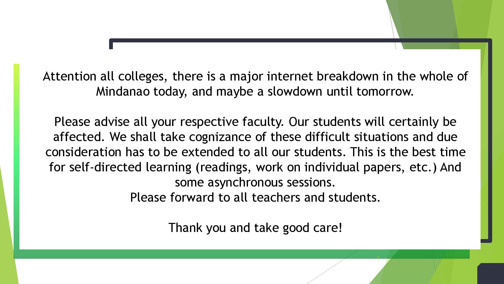 Call to the Colleges