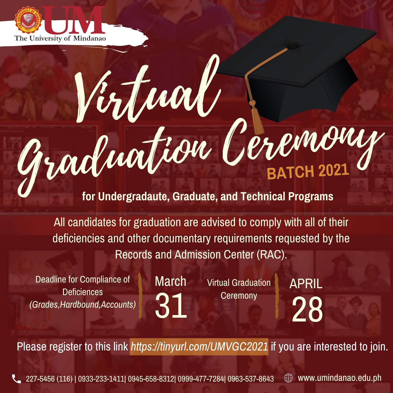 Announcement from the RAC and Admission Office