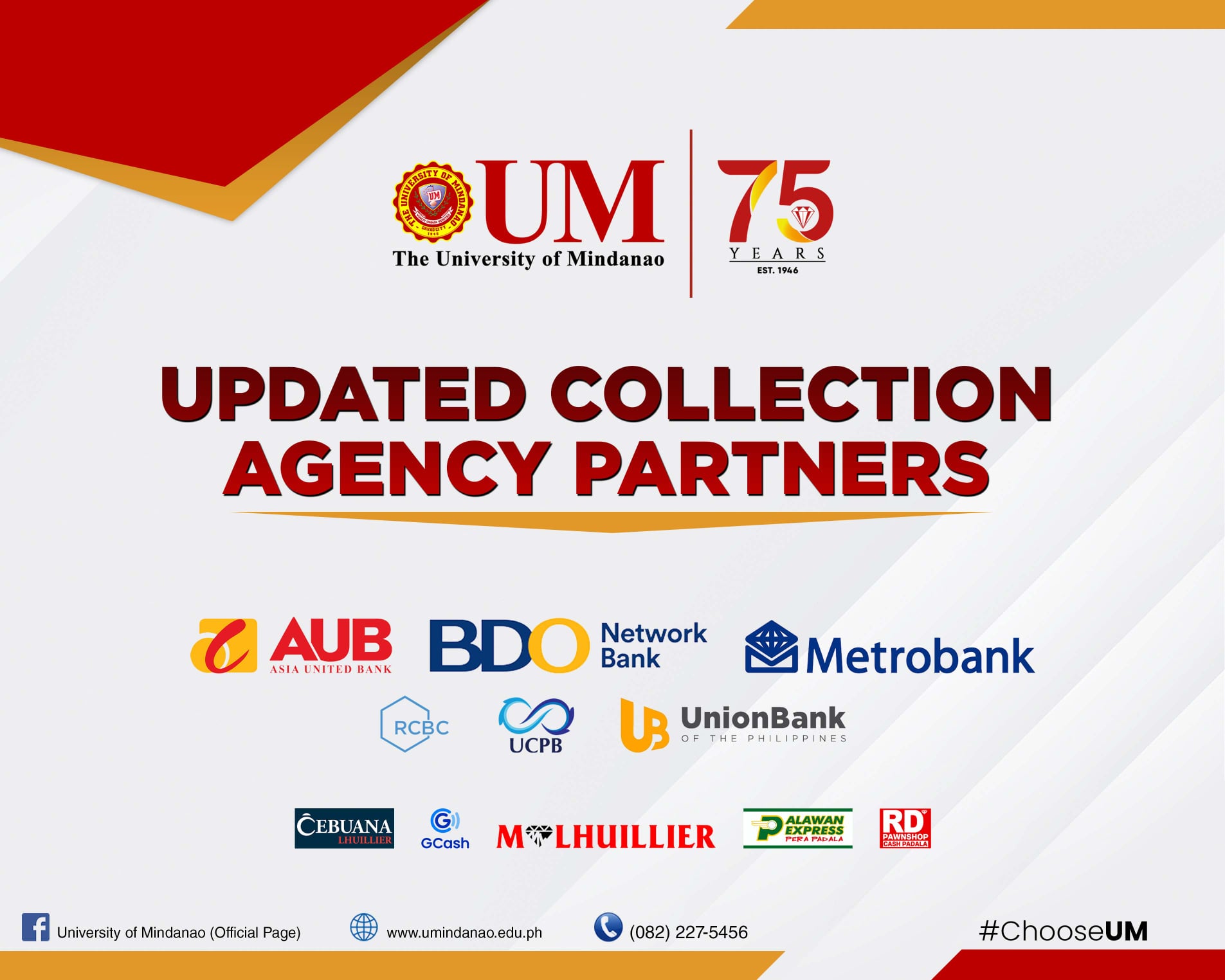 Update: Payment channels of the University of Mindanao