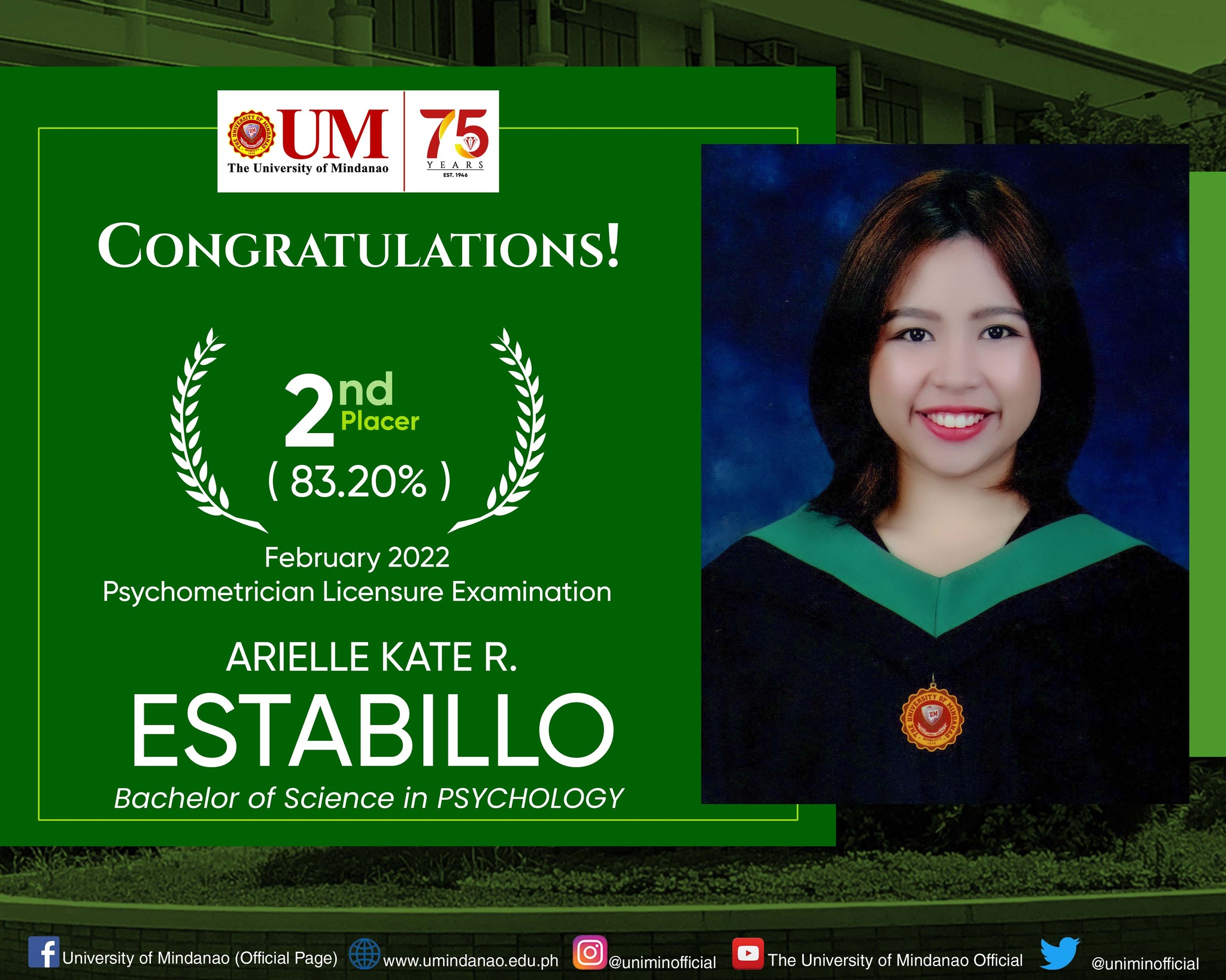 UM grad has second spot in national Psychometrician Licensure Exam