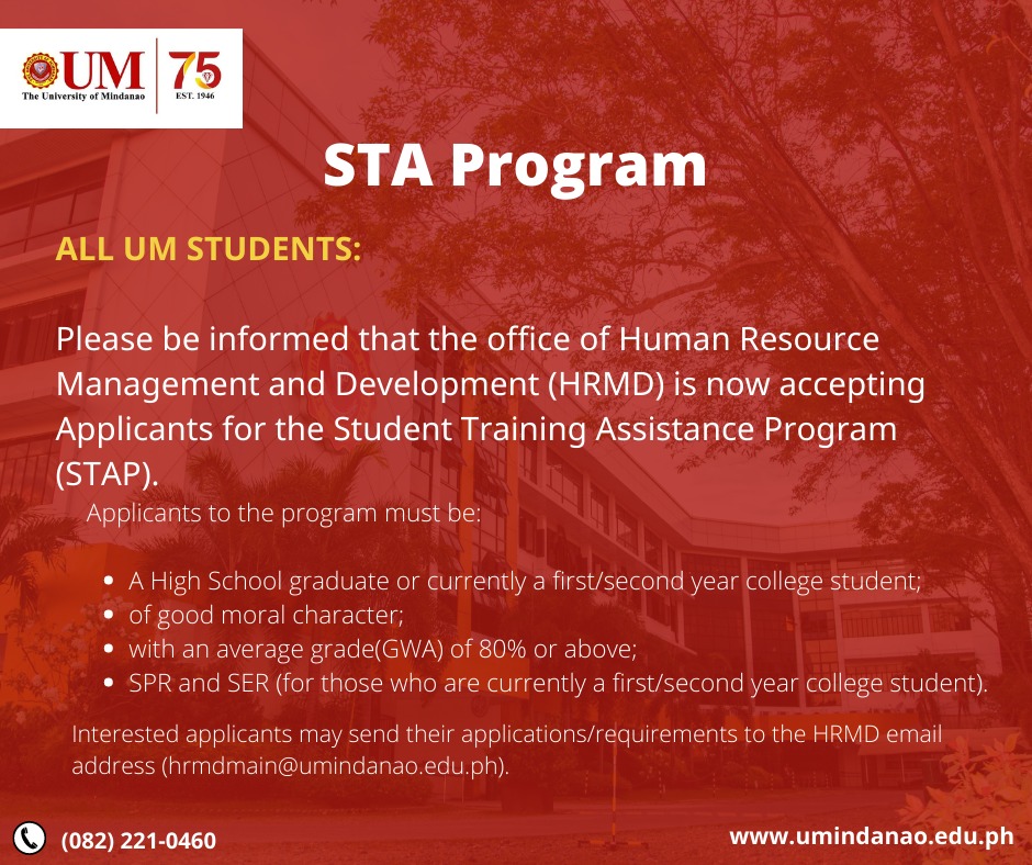 Announcement: Return of the STAP Scholarship