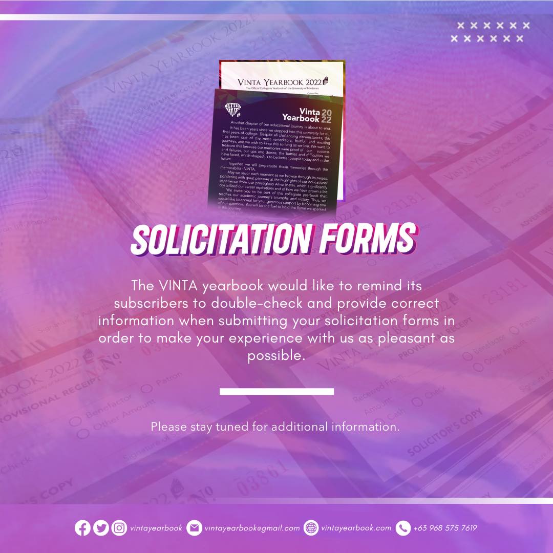 VINTA reminders: Solicitation Forms