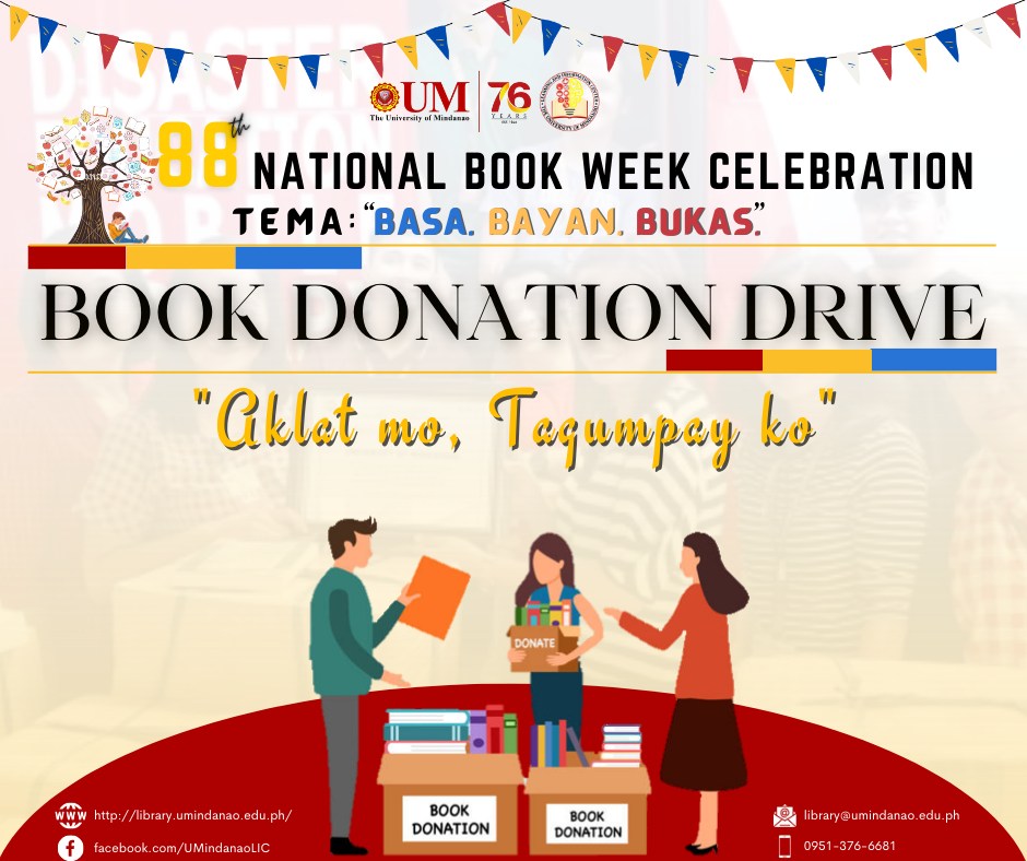 UM-LIC calling for donations for "Aklat Mo, Tagumpay Ko"