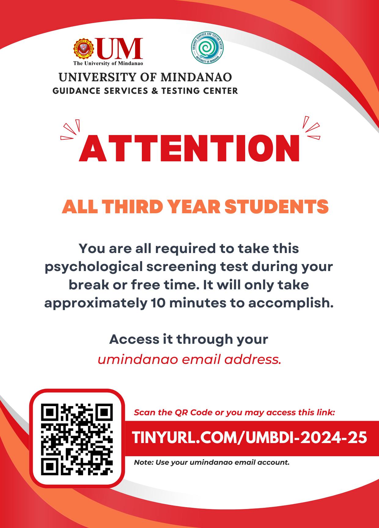 ATTENTION TO ALL THIRD YEAR STUDENTS