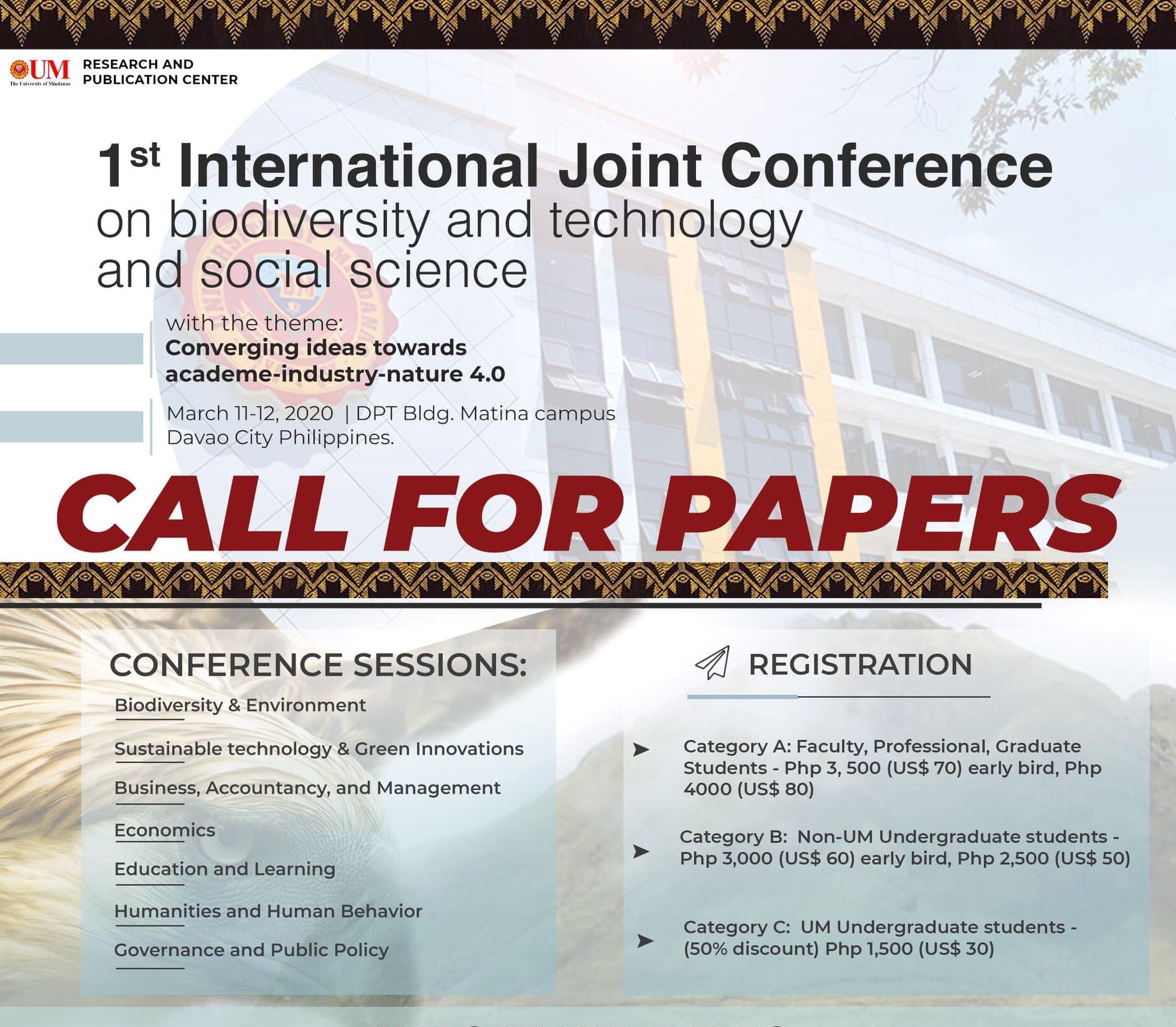 Deadline Extension for 1st International Joint Conference on Biodiversity and Technology, and Social Science